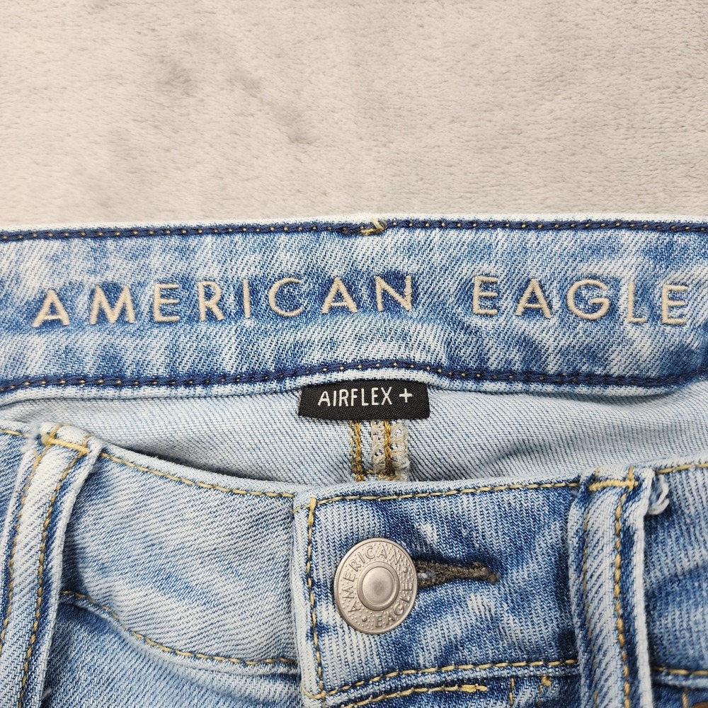 American Eagle Jeans Mens 30x36 Blue Skinny Distressed Stretch Denim Light Wash - Picture 7 of 15